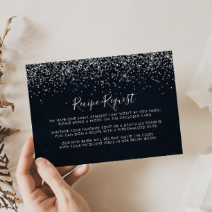 Carte D'accompagnement Demande de recette Mariage Confetti Argent