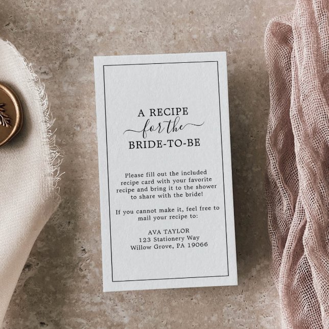 Carte D'accompagnement Demande de recette minimaliste (Créateur téléchargé)