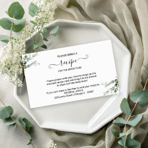 Carte D'accompagnement Demande de recette pour la baby shower végétale