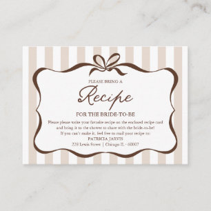 Carte D'accompagnement Demande de recette pour la douche de mariée automn