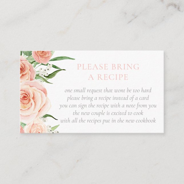 Carte D'accompagnement Demande de recette pour la douche de mariée Love I (Devant)