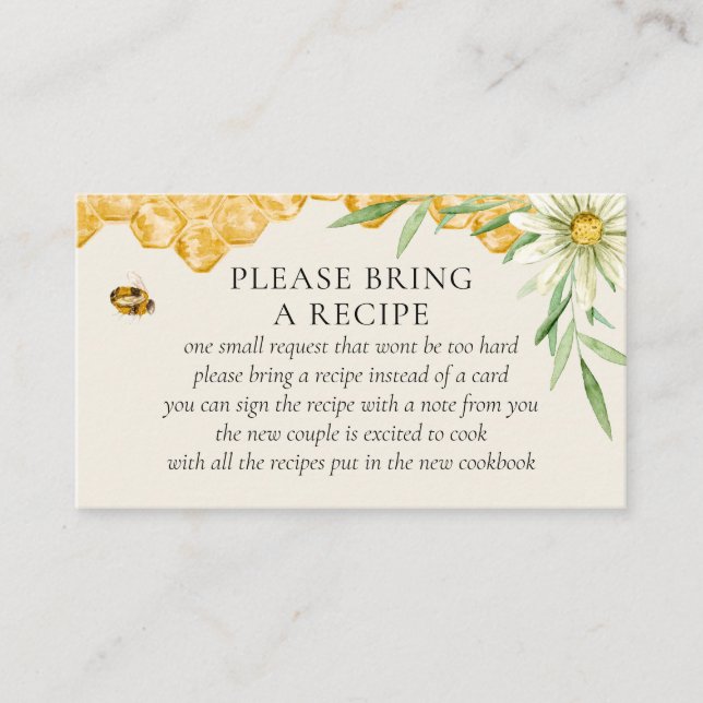 Carte D'accompagnement Demande de recette pour la douche de mariée She Fo (Devant)