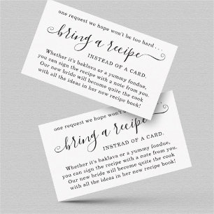 Carte D'accompagnement Demande de recette pour l'invitation de douche nup