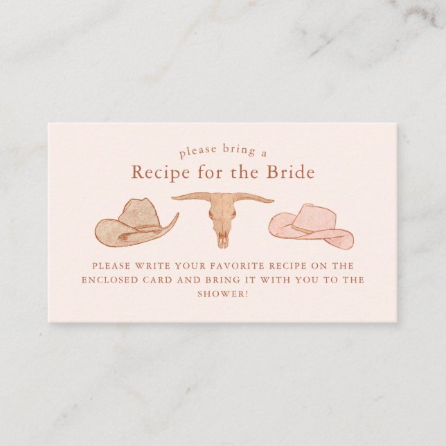 Carte D'accompagnement Demande de recette pour un mariage champêtre weste (Devant)