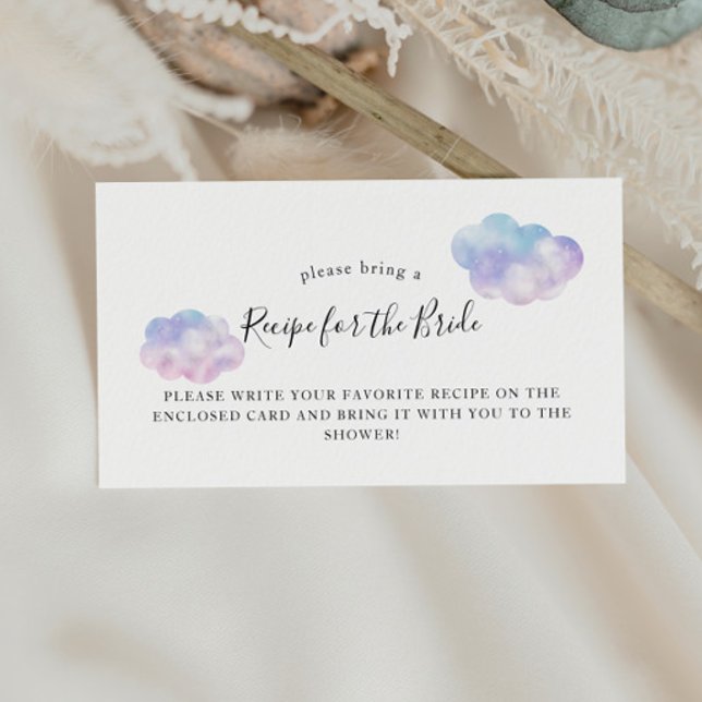 Carte D'accompagnement Demande de recette pour une Baby Shower Romantique (Créateur téléchargé)