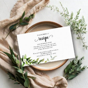 Carte D'accompagnement Demande de recette pour une baby shower végétale