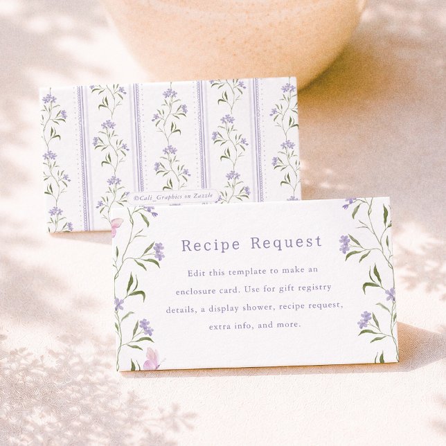 Carte D'accompagnement Demande de recette pour une douche de mariée aux f (Créateur téléchargé)