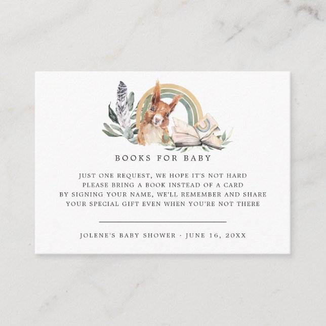 Carte D'accompagnement Demande de réservation | Animaux forestiers des bo (Devant)