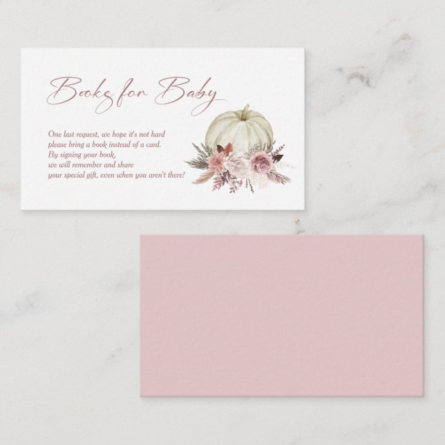 Carte D'accompagnement Demande de réservation Automne rose petit Baby sho (Devant / Derrière)