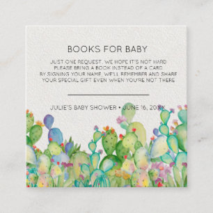 Carte D'accompagnement Demande de réservation Baby shower cactus aquare