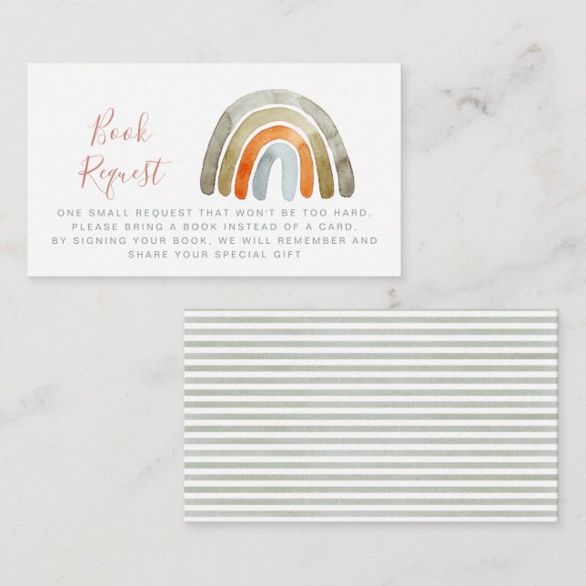 Carte D'accompagnement Demande de réservation de Baby shower Arc-en-ciel  (Devant / Derrière)