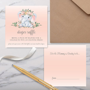 Carte D'accompagnement Demande de réservation de Baby shower d'éléphant f