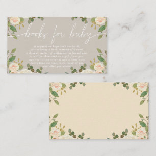 Carte D'accompagnement Demande de réservation de Baby shower floral Taupe