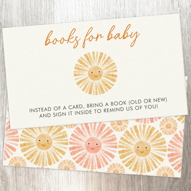 Carte D'accompagnement Demande de réservation de Baby shower Little Sunsh (Little Sunshine books for baby baby shower enclosure card with custom text)