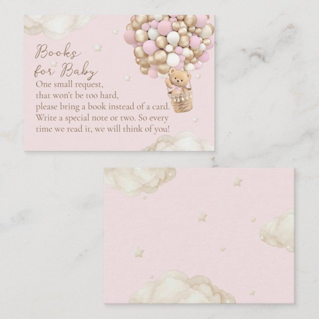 Carte D'accompagnement Demande de réservation de Baby shower rose pour fi (Devant / Derrière)