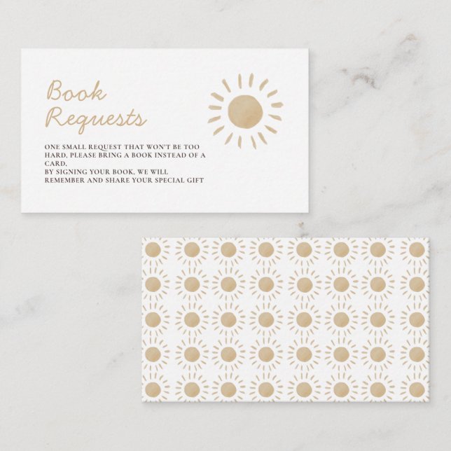 Carte D'accompagnement Demande de réservation de Baby shower Sun Jaune Aq (Devant / Derrière)
