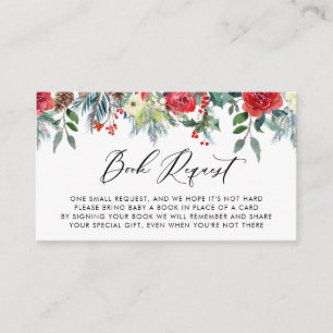 Carte D'accompagnement Demande de réservation de Baby shower Winter Bloom