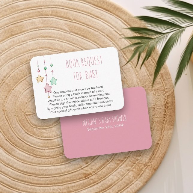 Carte D'accompagnement Demande de réservation Poème bébé Étoiles de pépin (Books for Baby insert card from my Twinkle Twinkle baby shower collection)