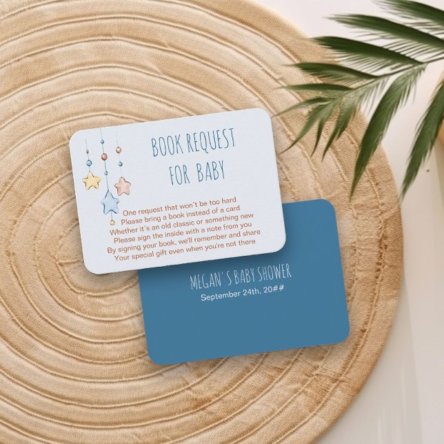 Carte D'accompagnement Demande de réservation Poème bébé Nourriture Stars (Books for Baby insert card from my Twinkle Twinkle baby shower collection)