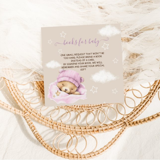 Carte D'accompagnement Demande de réservation porter nuages bébé fille do (Créateur téléchargé)