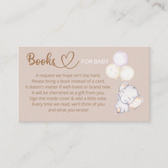 Carte D'accompagnement Demande de réservation pour le Baby shower bébé él (Devant)