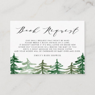 Carte D'accompagnement Demande de réservation   Watercolor Books Woodland