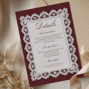 Carte D'accompagnement Dentelle Ancienne Argenterie Mariage Détails Bourg