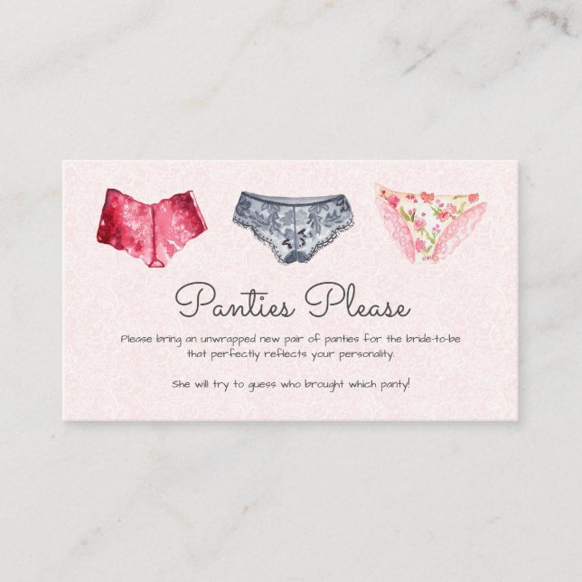 Carte D'accompagnement Dentelle Lingerie Douche Panty Party (Devant)