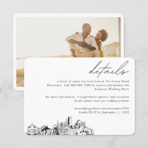 Carte D'accompagnement Denver Mariage Hotel Détails du bloc de chambre