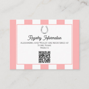 Carte D'accompagnement Derby Douche Cabana Stripes Horseshoe Registry QR