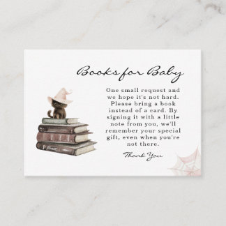 Carte D'accompagnement Des livres pour une Baby Shower Halloween Un Bébé 