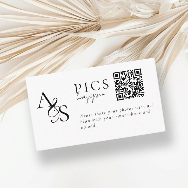 Carte D'accompagnement Des photos ! Photo, QR-Code, Mariage (Pics happen! Photo, QR-Code, Weding Enclosure Card)