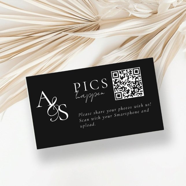 Carte D'accompagnement Des photos ! Photo, QR-Code, Mariage (Pics happen! Photo, QR-Code, Weding Enclosure Card)
