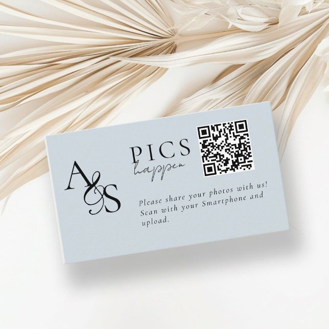Carte D'accompagnement Des photos ! Photo, QR-Code, Mariage (Pics happen! Photo, QR-Code, Weding Enclosure Card)