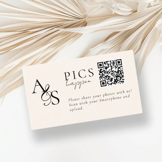 Carte D'accompagnement Des photos ! Photo, QR-Code, Mariage (Pics happen! Photo, QR-Code, Weding Enclosure Card)