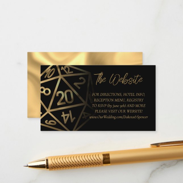 Carte D'accompagnement Dés RPG | Gold Imaginaire Tabletop Gamer Website (Devant/Arrière en situation)