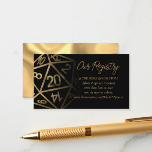 Carte D'accompagnement Dés RPG   Imaginaire Gold Table Gamer Registre