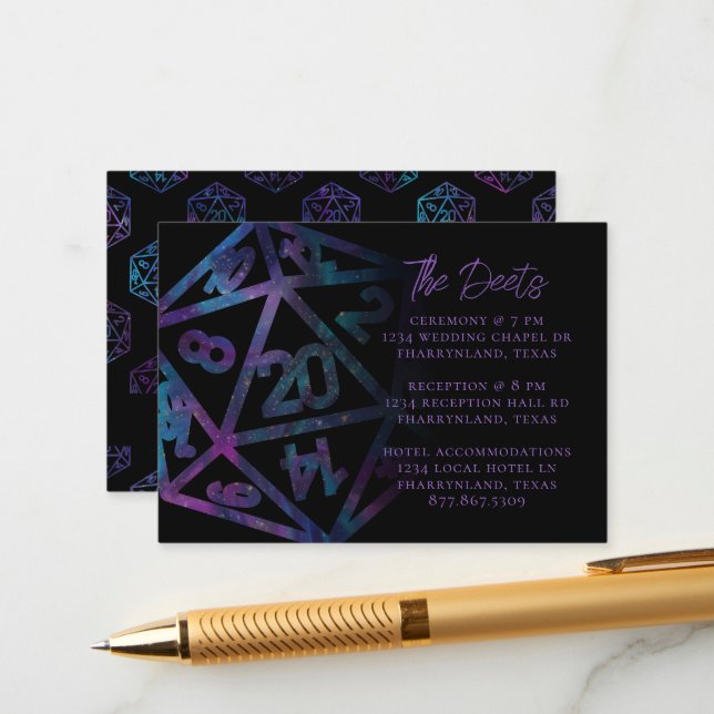 Carte D'accompagnement Dés RPG | Nebula Imaginaire Tabletop Détails du ga (Devant/Arrière en situation)