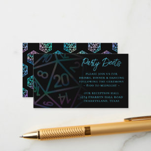 Carte D'accompagnement Dés RPG   Réception du Gamer Holo Imaginaire Table