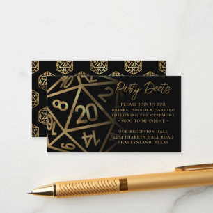 Carte D'accompagnement Dés RPG   Réception du joueur de table Imaginaire