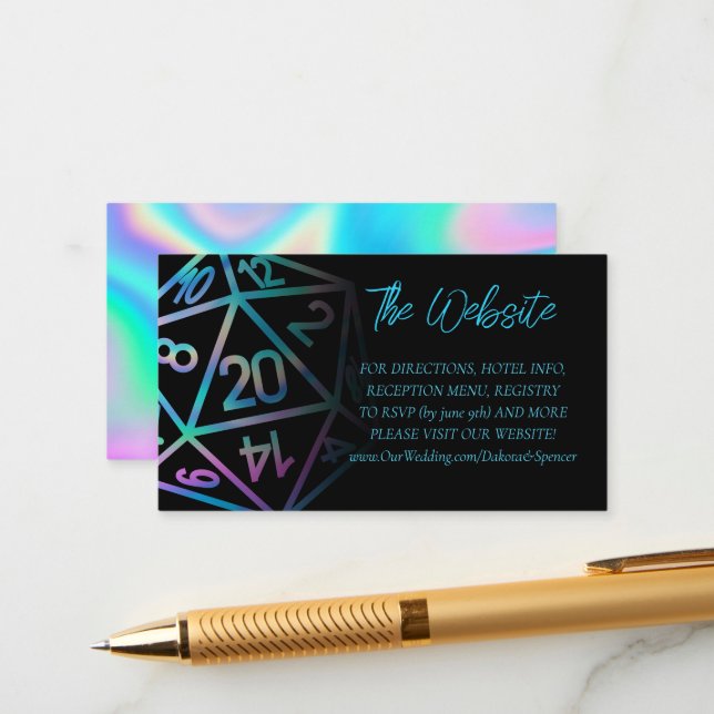 Carte D'accompagnement Dés RPG | Site de Holo Imaginaire Tabletop Gamer (Devant/Arrière en situation)