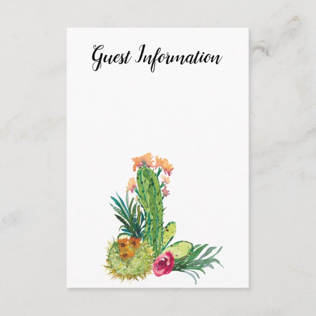 Carte D'accompagnement Desert Cactus, Ajouter Votre Propre Photo, Infos C (Devant)