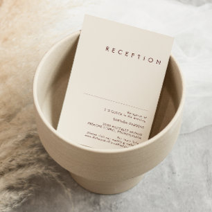 Carte D'accompagnement Désert simple   Réception de mariage blanc naturel