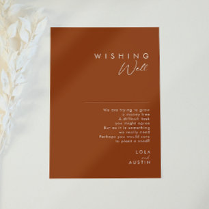 Carte D'accompagnement Désert simple Terracotta Mariage Wishing well