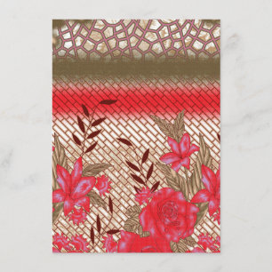 Carte D'accompagnement Design de tissu complexe avec motifs floraux