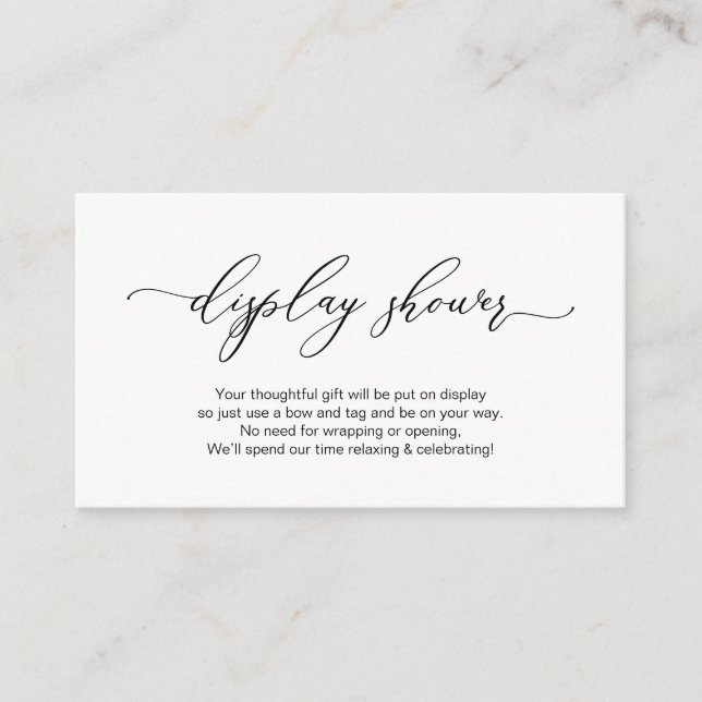 Carte D'accompagnement Design romantique élégant, noir, douche d'affichag (Devant)