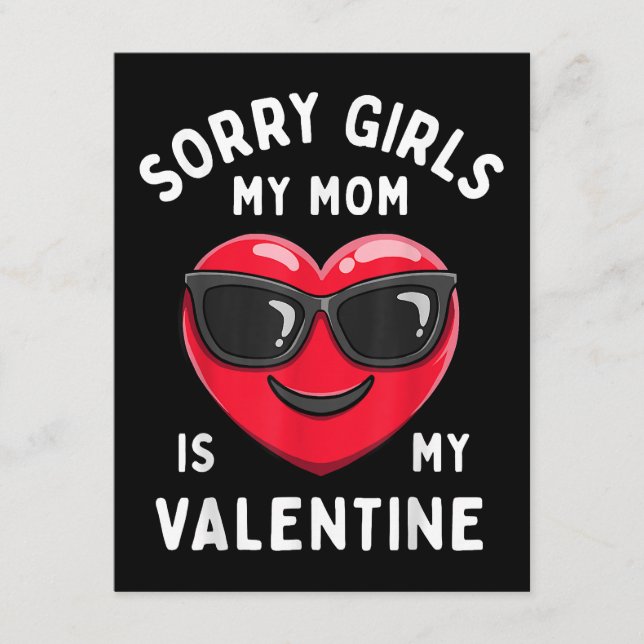 Carte D'accompagnement Désolé les filles ma mère est ma Saint-Valentin jo (Devant)