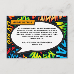 Carte D'accompagnement Dessin amusant Livre Mariage Détails de l'hébergem