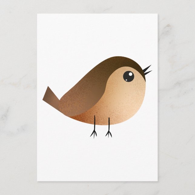 Carte D'accompagnement Dessin d'Oiseau de Bruant (Devant)
