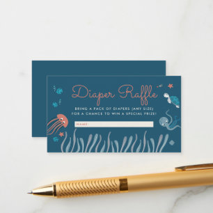 Carte D'accompagnement Dessin sous le Baby shower marin Déchets Raffle